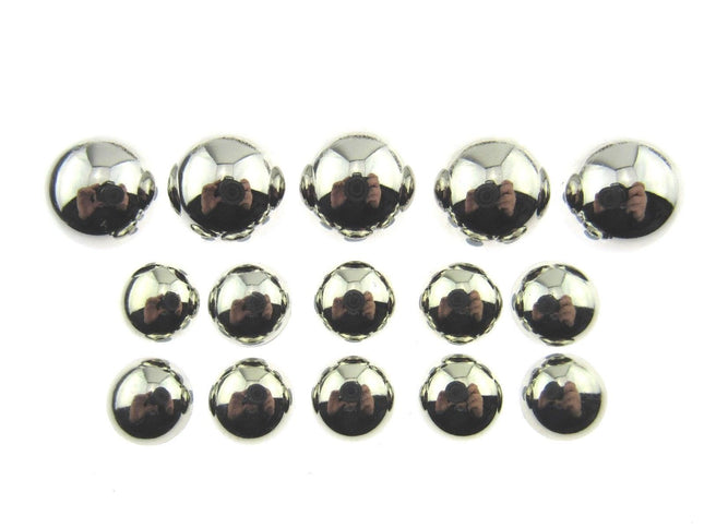 A Set of Silver Blazer Domed Plastic Shank Buttons B897 - ThreadandTrimmings
