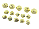 A Set of Ladies Two Tone Gold Plastic Shank Buttons With Polished Raised band - ThreadandTrimmings