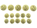 A Set of Ladies Gold Plastic Shank Buttons With Flower - ThreadandTrimmings