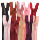 10 x Autolock No 3 Nylon Closed End Zips - RED / PINK Sample Mix - ThreadandTrimmings
