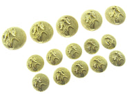A Set of Ladies Gold Plastic Shank Buttons With Flower - ThreadandTrimmings