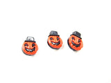Scary Pumpkin Halloween Buttons With Hat (N8928) - ThreadandTrimmings