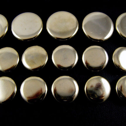 A Set of Plain Polished Metal Gold Blazer Buttons - ThreadandTrimmings