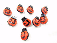 Scary Pumpkin Halloween Buttons With Hat (N8928) - ThreadandTrimmings