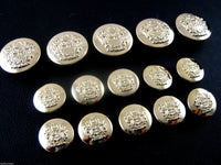 A Set of Gold Plastic Crested Blazer Buttons - ThreadandTrimmings
