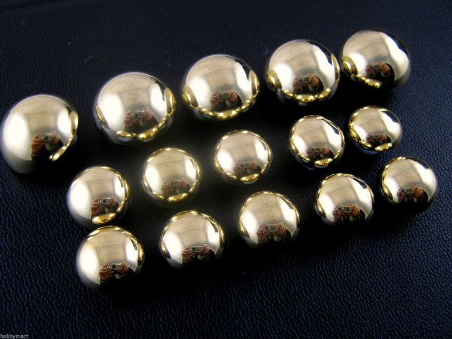 A SET OF GOLD BLAZER DOMED PLASTIC SHANK BUUTTONS B897 - ThreadandTrimmings