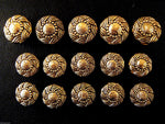 A Set of Antique Gold Swurly Coat Buttons - Turks Head - ThreadandTrimmings