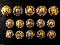 A Set of Antique Gold Swurly Coat Buttons - Turks Head - ThreadandTrimmings