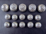 A Set of Antique Silver Colour Metal Crested Dome Buttons - ThreadandTrimmings