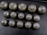 A Set of Antique Bronze Colour Metal Crested Dome Buttons - ThreadandTrimmings