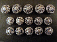 A Set of Antique Silver Swurly Coat Buttons - Turks Head - ThreadandTrimmings