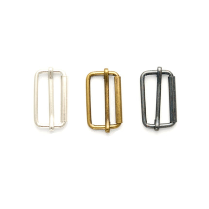 Adjustable Metal Slider Bars for Bag Making Webbing Straps - 2 Sizes / 3 Colours - ThreadandTrimmings