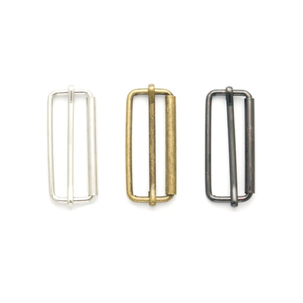 Adjustable Metal Slider Bars for Bag Making Webbing Straps - 2 Sizes / 3 Colours - ThreadandTrimmings