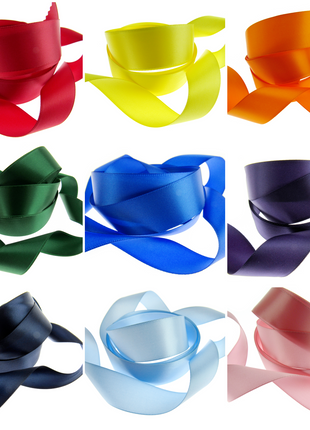 Double Sided Satin Ribbon with a Woven Edge - 25mm (1") - Quality Ribbon - ThreadandTrimmings