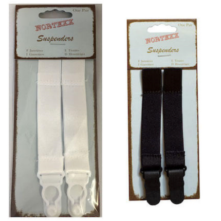 Sew On Suspenders in Black or White Price for a Pair 19mm NSS6