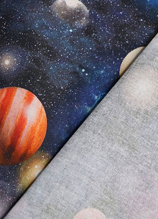 Cotton Fabric with Digitally Printed Planet Universe Theme 59" Wide 100% Cotton - ThreadandTrimmings