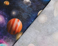 Cotton Fabric with Digitally Printed Planet Universe Theme 59" Wide 100% Cotton