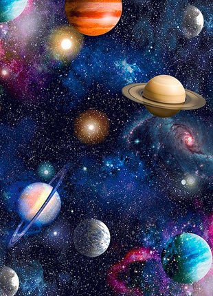 Cotton Fabric with Digitally Printed Planet Universe Theme 59" Wide 100% Cotton - ThreadandTrimmings