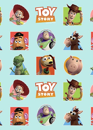 Turquoise Cotton Fabric Digitally Printed Toy Story Theme 59" Wide 100% Cotton - ThreadandTrimmings
