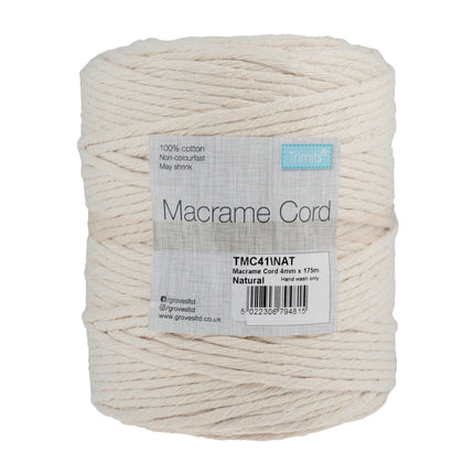 Natural Macrame Cord 100% Cotton 1 Kilo Rolls Made in UK - ThreadandTrimmings