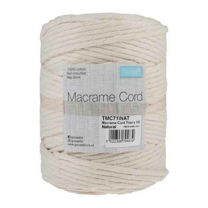 Natural Macrame Cord 100% Cotton 1 Kilo Rolls Made in UK - ThreadandTrimmings