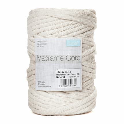 Macrame Cotton Cord 500gm Natural Non Colourfast Cord - 100% Cotton TMC/NAT