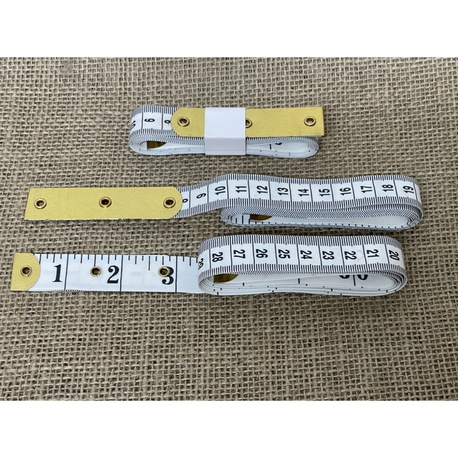 Tailors Body Tape Measure with 3" Brass End Cap - Easy Hem Measuring TTM - ThreadandTrimmings
