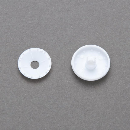Plastic Self Cover Buttons White Plastic Easy To Use - 11mm 15mm 19mm 22mm 29mm - ThreadandTrimmings