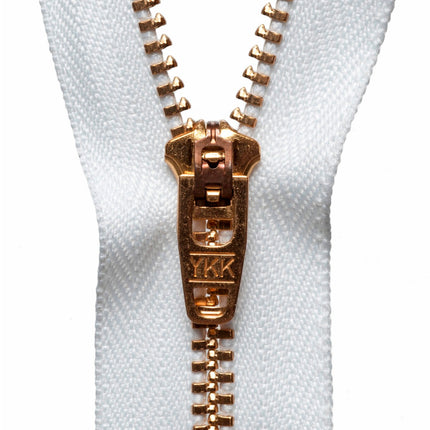 Brass Jean Zips by YKK 7 Colours & 5 Sizes Use For Jeans, Cords & Trousers - ThreadandTrimmings