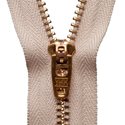 Brass Jean Zips by YKK 7 Colours & 5 Sizes Use For Jeans, Cords & Trousers - ThreadandTrimmings