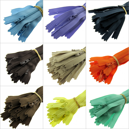 YKK Nylon Closed End Dress / Cushion Zips - 5 x 18", 20" or 22" High Quality Zip - ThreadandTrimmings