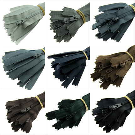 YKK Nylon Zips Closed End Zips Pockets 4" / 5 " / 6" / 7" Skirt Trouser Pouch - ThreadandTrimmings