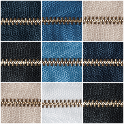 Brass Jean Zips by YKK 7 Colours & 5 Sizes Use For Jeans, Cords & Trousers - ThreadandTrimmings