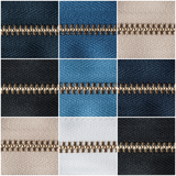 Brass Jean Zips by YKK - 7 Colours & 5 Sizes - Use For Jeans, Cords & Trousers